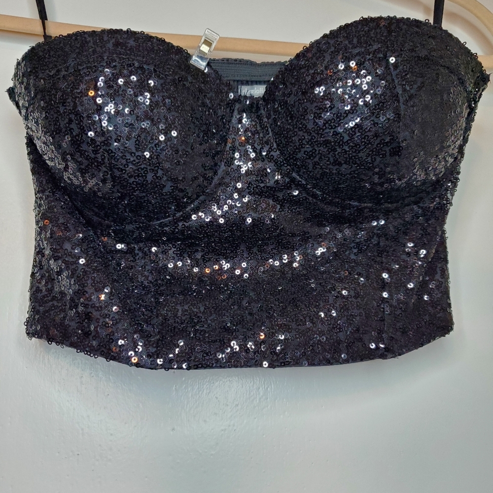 Black sparkle corset